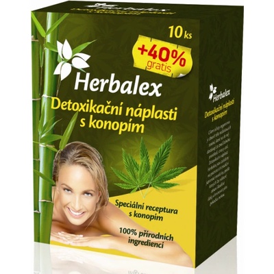 Herbalex detoxikačné náplasti s kanabisom 10ks + 40% zadarmo