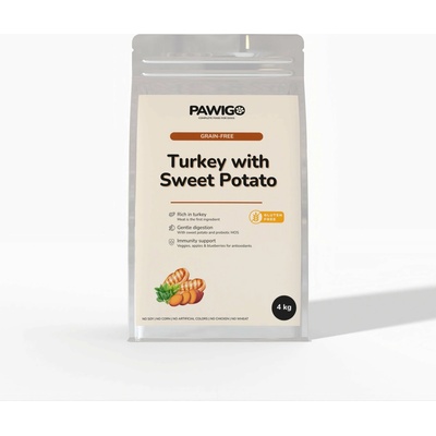 PAWIGO Hypoalergénne granule Morčacie s batátmi 4 kg