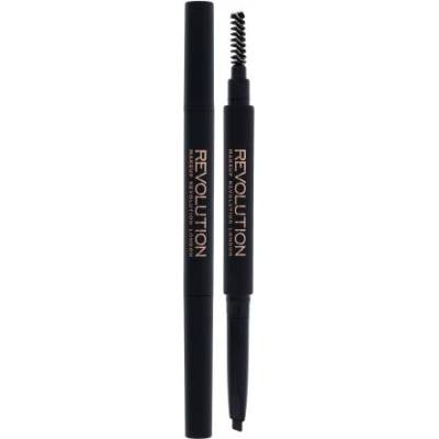 Makeup Revolution London Duo Brow Definer прецизен молив за вежди с четка 0.15 гр цвят кафява
