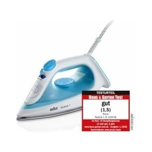 Braun steam iron TexStyle 1 SI1029BL, iron, non-stick coated soleplate, 120 g/min steam boost, suitable for tap water, quick heating (35 seconds), 220 ml, 1, 900 watts, blue Ютии