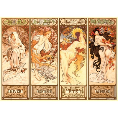 D-Toys Alfons Mucha Čtyři roční období 1000 dílků