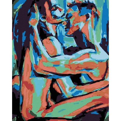 Zuty Malování podle čísel Barevní milenci 40 x 50 cm vypnuté plátno na rám 8596530028376