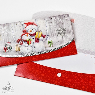 ARGUS Obálka na voucher vianočná - Snehuliaci s darčekom 91-6008