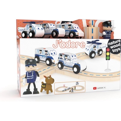J'adore Hrací set s kolejemi policie 25 ks