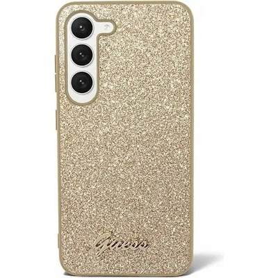 GUESS Кейс Guess Glitter Script за Samsung Galaxy S24, златист (3666339241360)