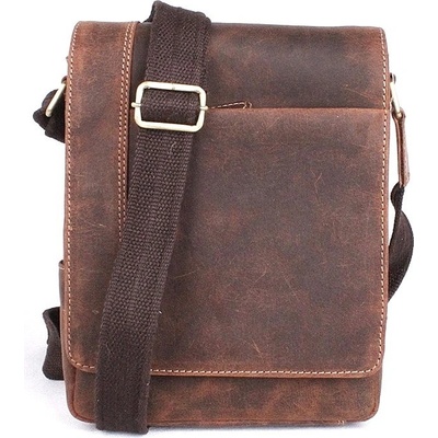 HGL Středně velká pánská kožená Crossbody taška HGL no. 6025 hnědá