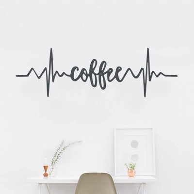dřevo života Dřevěná dekorace COFFE PULSE Rozměry (cm): 80x24, Zvolte barvu dekoru: Antracitová