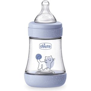 Chicco Шише за хранене Chicco Perfect 5 - С бавен поток, 150 ml, 0 м+, синьо (N0282) - baby