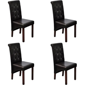 Image 1 of vidaXL Трапезни столове, 4 бр, кафяви, изкуствена кожа (160319)