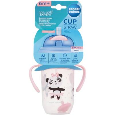 Canpol babies Exotic Animals Non-Spill Expert Cup With Weighted Straw от Canpol babies за Деца Чаша 270мл