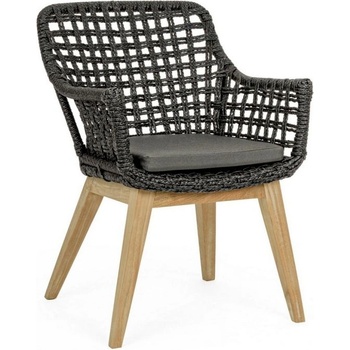 Bizzotto Черен стол madison с подлакътници и възглавница (0804703)