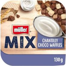 Müller Mix Chantilly Jogurt Choco Waffles jogurt so smotanovou príchuťou 130 g