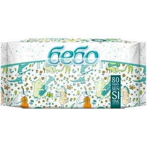 Bebo Влажни кърпички Bebo - Sensitive, 80 броя (1123) - ozone