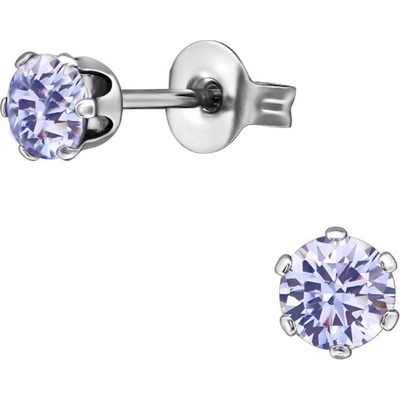 Mabell dámské náušnice z chirurgické oceli AMORETTE CZ221A4S5837-LEVANDERC45