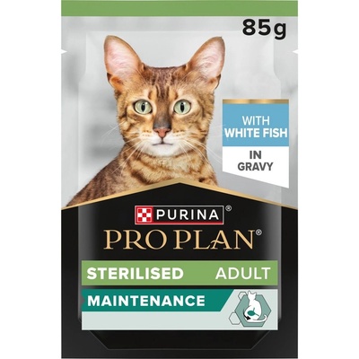 PRO PLAN Sterilised Maintenance пауч за котки с бяла риба в сос 85 g