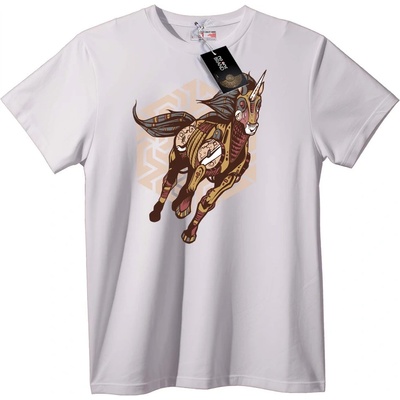 NOONEBRAND Тениска Стиймпанк Еднорог - 6XL, White