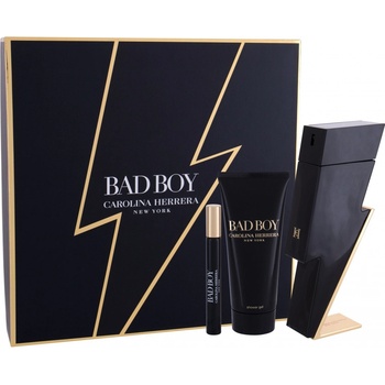 Carolina Herrera Bad Boy EDT 100 ml + sprchový gel 100 ml + EDT 10 ml dárková sada