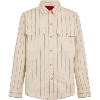 HUGO BOSS Риза с дълъг ръкав Hugo Men's Ernius Long Sleeve Oxford Shirt - Natural