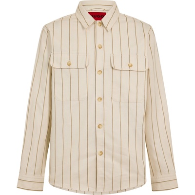 HUGO BOSS Риза с дълъг ръкав Hugo Men's Ernius Long Sleeve Oxford Shirt - Natural