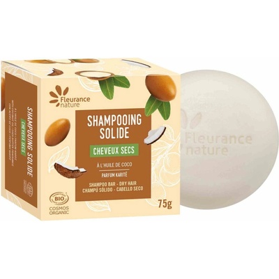 Fleurance nature tuhý šampon pro suché vlasy s kokosovým olejem s vůní karité 75g