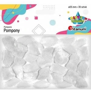 TITANUM Acrylic pompons 25mm white 30pcs