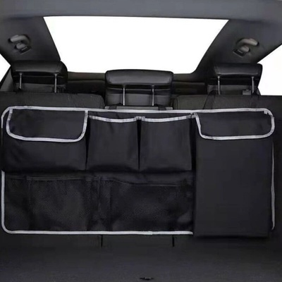 Висящ органайзер за багажника на автомобила със заключващи се джобове, черен (xxx)