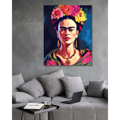 ZUTY Obrazy na stenu - Frida Kahlo s kvetmi vo vlasoch 1 Rámovanie: vypnuté plátno na rám, Rozmer: 40x50 cm