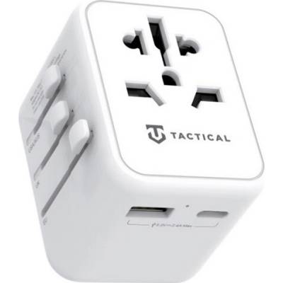 TACTICAL PTP ADAPTER cestovná nabíjačka s USB a Type-C konektorom, 12 W, AU, BIELA 57983114716