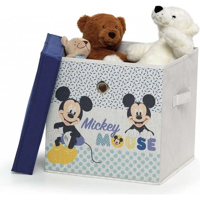 Disney Mickey textilní úložný koš Living s víkem 30 x 30 x 30 cm bílá – Zboží Dáma