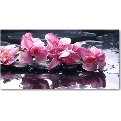 Foto obraz sklo tvrzené ružová orchidea 100x50 cm