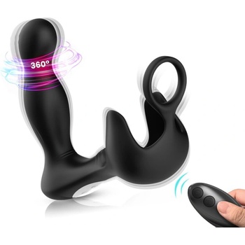 SuperLove Rotating Prostate & Testicles Stimulator with Remote Black