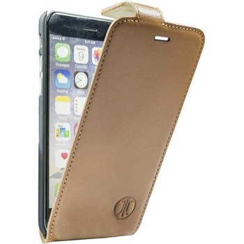 JT BERLIN LeatherFlip Style Case - вертикален кожен (естествена кожа) флип калъф iPhone 7, iPhone 8 (кафяв)