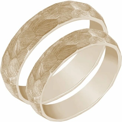 Eppi tepané snubní prsteny z oříškového zlata Zvezda RW49504