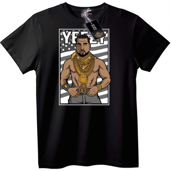 NOONEBRAND Тениска Yeezy Златни Вериги - XL, Black