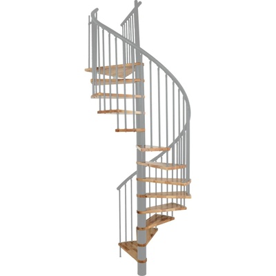 Minka STAIRS Kombinované točité schodiště Spiral Effect buk/šedá pr. 140 cm