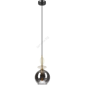 LAMKUR Пендел на кабел VELLO 1xE27/15W/230V черен/димчато бежов/черен (LA60828)