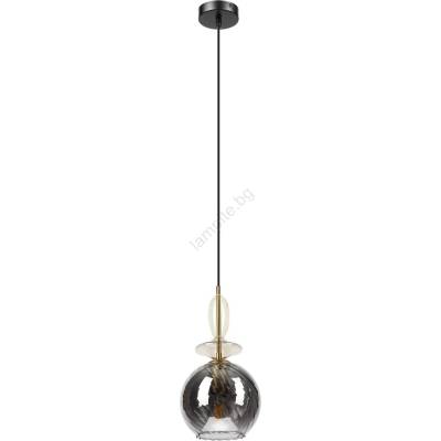 LAMKUR Пендел на кабел VELLO 1xE27/15W/230V черен/димчато бежов/черен (LA60828)