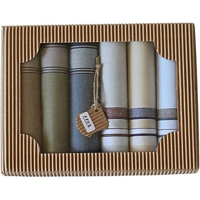 ETEX Pánské látkové kapesníky v dárkové krabičce M5 - 6 kusů