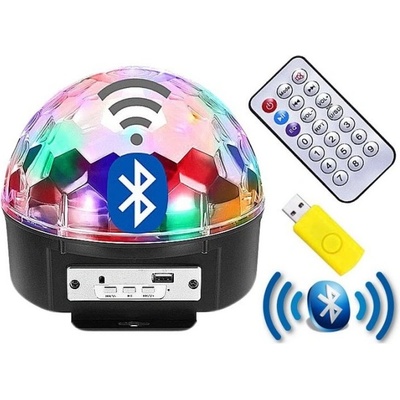 Diskotéková svíticí Bluetooth USB koule + dálkový ovladač