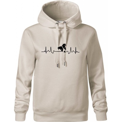 Jack Russell Terriér Ekg Oversized mikina dámská Moon kratší + širší Ledově šedá – Zboží Dáma