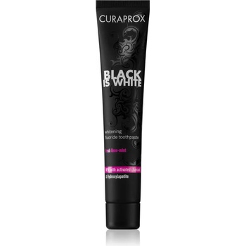 Image 1 of Curaprox Black is White избелваща паста с активен въглен с хидроксиапатит вкус Fresh Lime-Mint 90ml