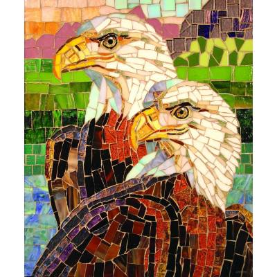 SunsOut - Puzzle Stained Glass Eagles - 1 000 piese