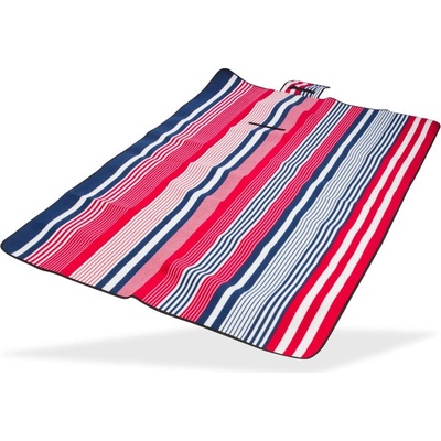 DEMA pikniková deka 190x130 cm Acryl-Fleece bielo-modro-červená