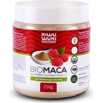 Kiwu Wuki Bio Maca peruánská - malinová příchuť - prášek Lepidium meyenii 250g