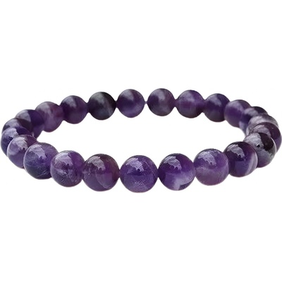 Olivie Náramek 8mm/16cm VYSNĚNÝ AMETYST 9160