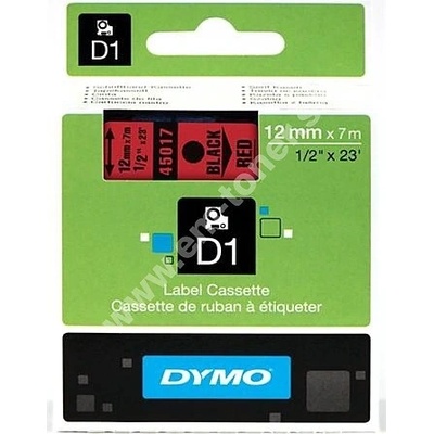 páska DYMO 45017 D1 Black On Red Tape (12mm)
