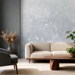 Art Gift Decor Фототапет с нежни диви цветя в сиви пастелни тонове