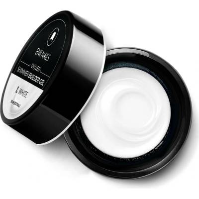 ENII NAILS Shimmer Builder Gel 1 White třpytivý modelovací gel 15 ml