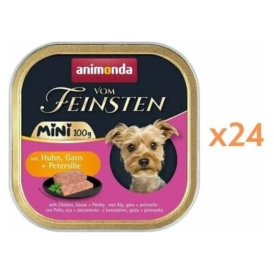 Animonda Vom Feinsten Mini s kuracím mäsom, husacím mäsom a petržlenovou vňaťou 24 x 100 g