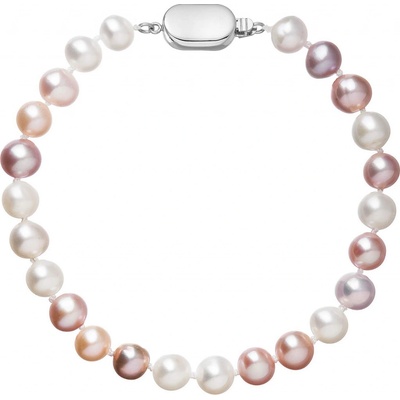 Pavona perlový náramek z říčních perel se zapínáním z bílého 14 karátového zlata 823004.3/9269B multi